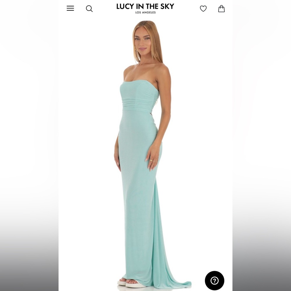 Lucy in the sky strapless prom dress